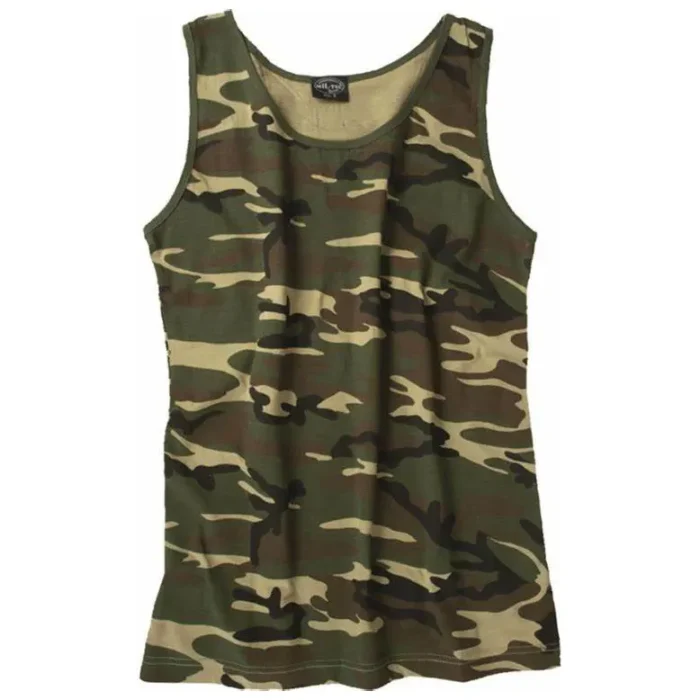 Majica brez rokavov - Tank Top Cotton - woodland camo