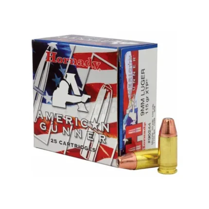 Naboji - Hornady 90244 American gunner ammo 9MM LUGER 115GR XTP AG 25/250 - 25 kosov