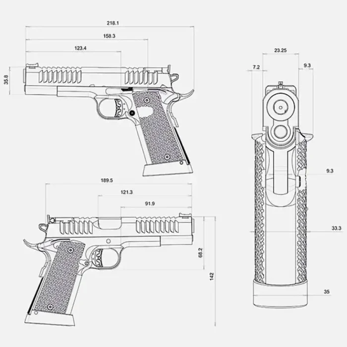 Pištola BUL 1911 RACER SILVER 9x19 - slika 7