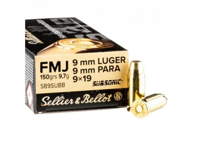 Naboj SB 9mm Luger (9x19) FMJ SUBSONIC  150gr/9,7g - slika 1