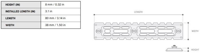 M-LOK® Arca Rail, 7075-T6 | UTG PRO® - slika 7