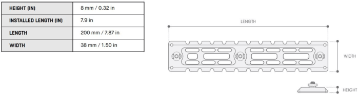 M-LOK® Arca Rail, 7075-T6 | UTG PRO® - slika 12
