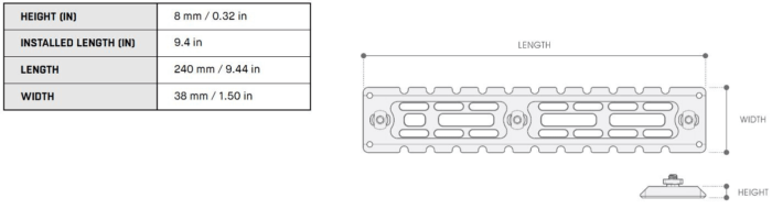 M-LOK® Arca Rail, 7075-T6 | UTG PRO® - slika 17