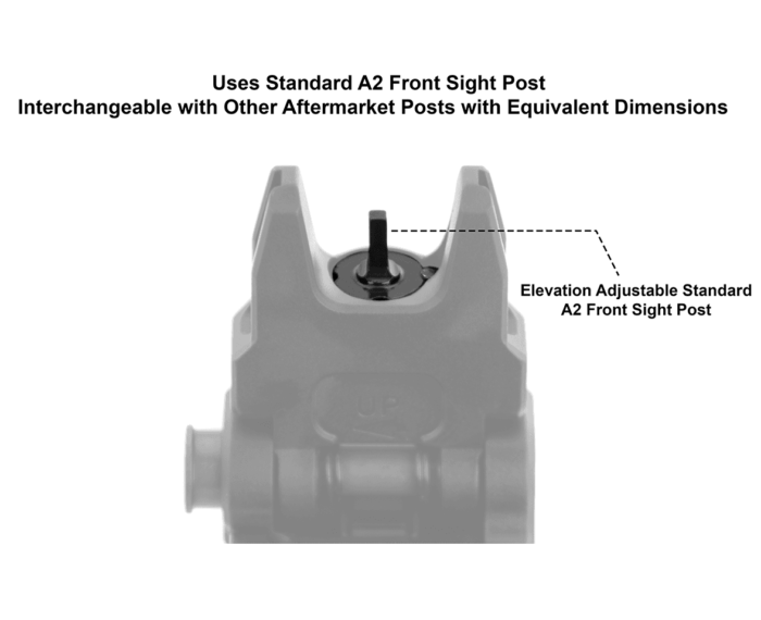 ACCU-SYNC® Front Sight, Spring Loaded Flip-up, Standard A2 FSP | UTG® - slika 6