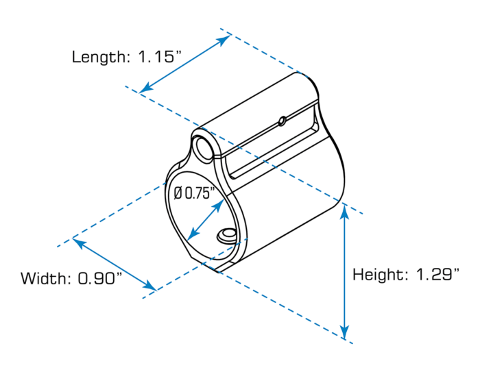 Micro Gas Block, Steel, .750" Inner Diameter | UTG® - slika 7