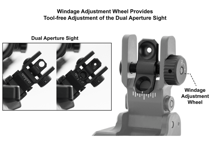 ACCU-SYNC® 45 Degree, Dual Aperture Rear Sight, Manual Flip-up | UTG® - slika 6
