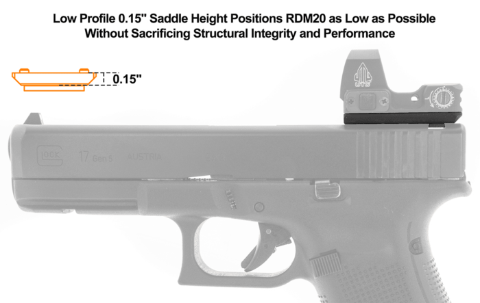 Rear Sight Dovetail Optic Mount for GLOCK (for Docter®) | UTG® - slika 3